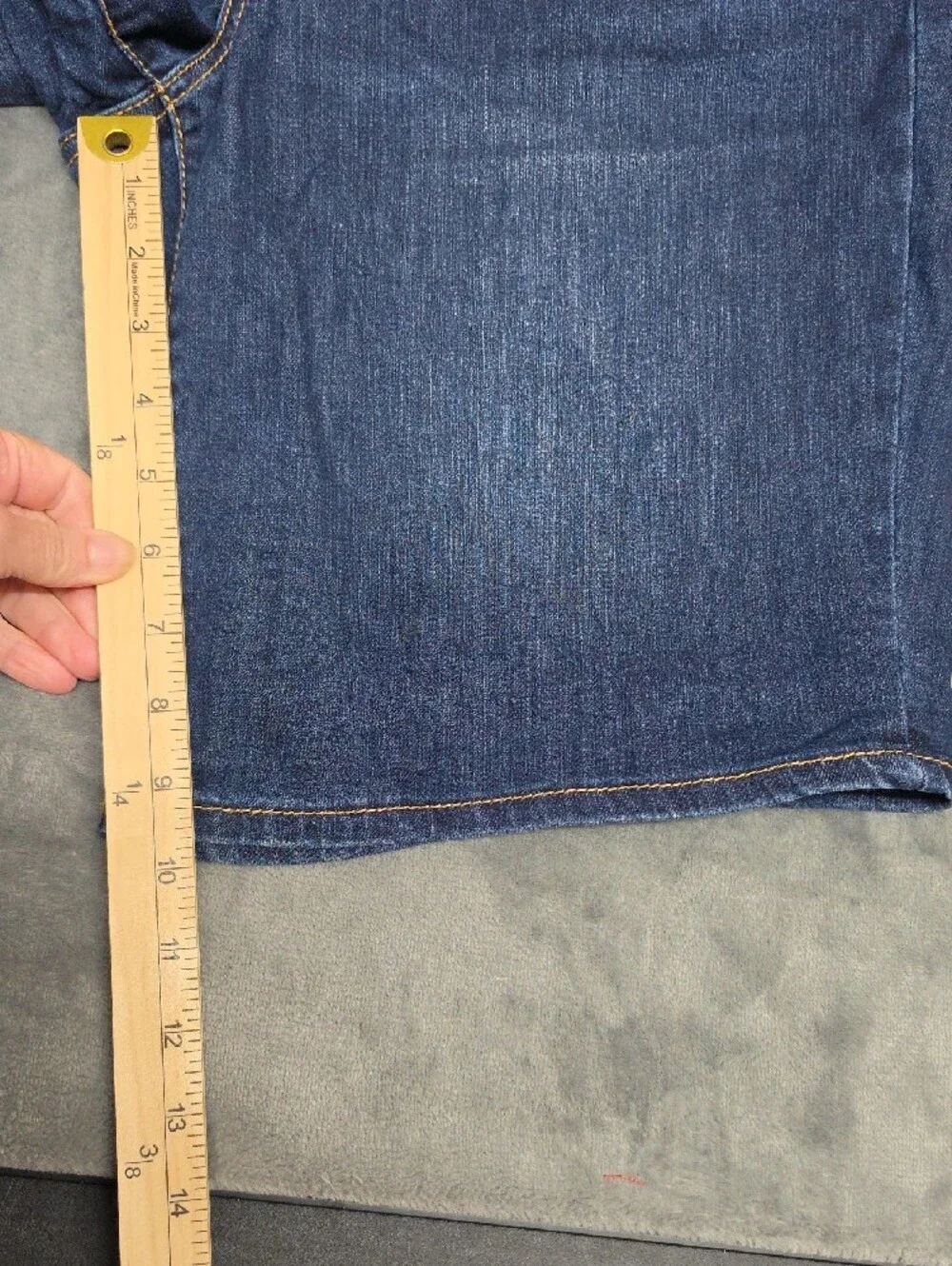 Seven7 Womens 14 Dark Wash Denim Bermuda Shorts Long Length Classic Jeans
